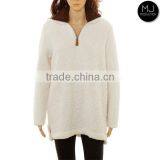 Wholesale Plus Size Clothing Women Fleece 1/4 Zip Sherpa Pullover thumbnail-1