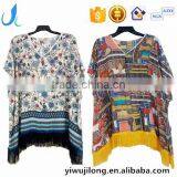 Hot Sale Ladies' Fashion Floral Printed Kimono With Tassel Viscose Cotton Soft Blouses thumbnail-1