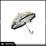 Wholesale Long Handle Dome Printed Clear Umbrella