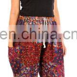 Colourful Peacock - Aladdin Drawstring Trousers Hippie Festival Boho Trouser Pants thumbnail-6