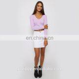 China Wholesale Clothing Women Sweater in Purple thumbnail-3