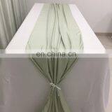 TR041#102 Silk Crepe de Chine Fabric Green Table Runner Wedding thumbnail-5