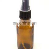 2 oz Amber Glass Bottle/Vial w/small black misting spray Essential Oils