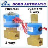 2 Way Copper Coil Water Solenoid Valve FB2E-V-08/10 3 Way 2 Position Brass Valve DC231Y-08/10 Wire Lead Type KSD 1/4 3/8 Inch thumbnail-6