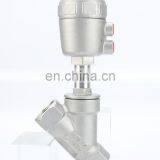 2 Way 2 Position Pneumatic angle seat valve china manufacturer size G3/4 inch thread