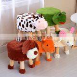 Factory Wholesale Wood Frame Animal Fabric Stool Kids Children Animal Shape Stool Ottoman thumbnail-7