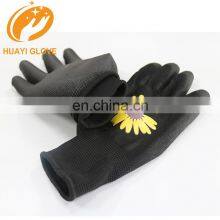 Polyester Shell PU Coated Glove Durable Lightweight 13G Black Hand Safety Gardening Electronic Repairing Work thumbnail-3