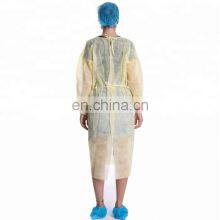 Customization pp pe Long Surgeon Gowns Disposable Workwear Yellow Isolation Gown thumbnail-2
