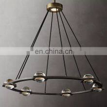 Customized Eclatant Metal Industrial Brass Glass Ball Round Chandelier Home Project Hotel Light Luxury Ceiling Lighting thumbnail-3