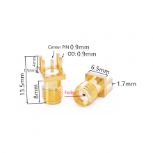 Straight 18ghz PCB Edge Mount SMA-KE RF Female Connector
