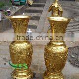Bronze Polished Brass Vase Sculpture thumbnail-1