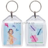 OEM clear acrylic key chains with photo frame