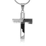 TKB-P1679 Cross Of Love 316L Stainless Steel Religious Jewelry Crucifix Polishining Filigree Cheaper Costume Silver-Tone thumbnail-1
