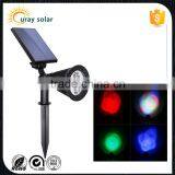 New Version Outdoor Lighting 18650 Lithium Battery 5v 2w Rgb Led Solar Spotlight