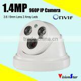 Board 3.6/6mm Lens Imx238 1.4mp 960p Dome ip Camera thumbnail-1