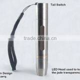 Wholesale Stainless Steel Rechargeable Jade Testing Flashlight, Chinese Flat Stone Test Flashlight thumbnail-2