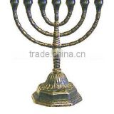 menorah judaica candelabra, brass menorah, handicraft menorah