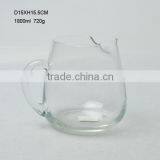 Whole Sale 1800ml Clear Glass Water Kettle With Pour Spout and Handle