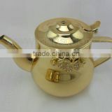 Stainless steel coffee pot/coffee kettle decorated with alloy flower and crystal