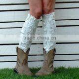 Cute Women Leg Warmers With Lace and Buttons Girls Button Down Leg Warmers