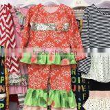 Yiwu Koya Christmas Stripes Outfit Kids Winter Boutique Giggle Moon Remake Outfit With Pant Ruffle Adorable Baby Girl Outfit thumbnail-3