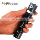 POPPAS T824 Hot Sales Police Zoom Led Flashlight Rechargeable Ipx5 Waterproof Flashlight Torch