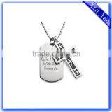 Wholesale Engraved Logo Silver Cross Bulk Dog Tag