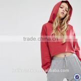 long sleeve crop top women hoodies plain red cropped length women's hoodie                        
                                                                                Supplier's Choice
