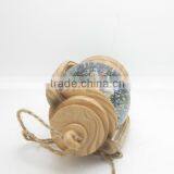 Christmas Figurine Polyresin Giant Snow Globe With Wooden Base Led Light thumbnail-5