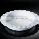 H7822 super white porcelain deep plate round with wave rim