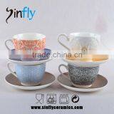 Elegant Ceramic Coffee Set With Saucer thumbnail-1