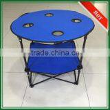 Canvas Fabric Carrybag Steel Tube Easy Folding Outdoor Round Table thumbnail-1