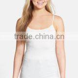 Daijun OEM High Quality in Plain Custom White Cotton Spaghetti Strap Women Workout Tank Tops thumbnail-2