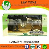 Simulation toys plastic zebra and elephant pvc wild animal 2 in 1
