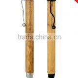 Black Sliver Metal Clip and Tip Bamboo Ballpoint Pen thumbnail-1