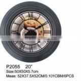 High Qualityround Old Style Light 20inch Plastic Wall Clock thumbnail-3