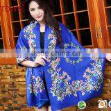 2016 New Design 100% Arcylic Women Ladies Winter Scarf Shawls Wrap Printed Coins and Floral Pattern Tassel thumbnail-1