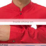 Custom Made Unisex Bar Waitress Round -neck Long Sleeve Work Shirt and Pant With Fashion Apron thumbnail-4