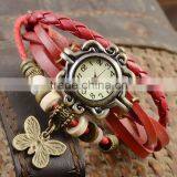 Xianjian Girlish Watch Factory Wholesale, Leaf Pendant Student Watch, Fashion Retro Genuine Leather Long Wristband Watch thumbnail-6