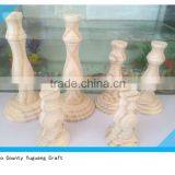 Set of 3 Unfinished Pine Wooden Candle Holder thumbnail-2