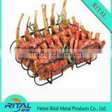 NEW Rib Rack Non Stick Outdoor Grilling Barbecue Grill Ribs Smoker Oven BBQ Tool thumbnail-3