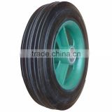 8 inch 8x1.75 plastic rim ball bearing solid rubber wheel for toys, hand trucks, tool carts