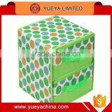 Two Layered Fresh Green Spots Printed Storage Box With 2 Drawer thumbnail-1