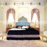 High Back Baroque Living Room & Bedroom Queen Throne King Chair/ Victorian Style Elegant White Fabric Armchair With Golden Frame thumbnail-2
