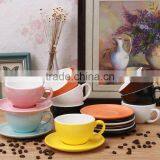 Fine Porcelain Ceramic Santa Colorful Bulk China Tea Cup Ceramic Coffee Cup and Saucer Set thumbnail-1