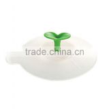 Leaf shape with bracket high temperature insulation Silicone coffee cup Lid
