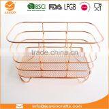 WI2905 Square Rose Gold Metal Wire Utensils Holder thumbnail-2