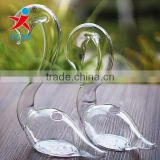 Handmade Clear Glass Swan Terrarium Decoration