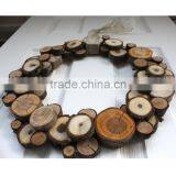 New Design!!! Christmas Natural Wooden Slice Decorated Wreaths, Outdoor Christmas Decoration, Chirstmas Hanging Wall thumbnail-1