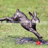Bronze Animal Sculpture Wild Rabbit Statue thumbnail-1
